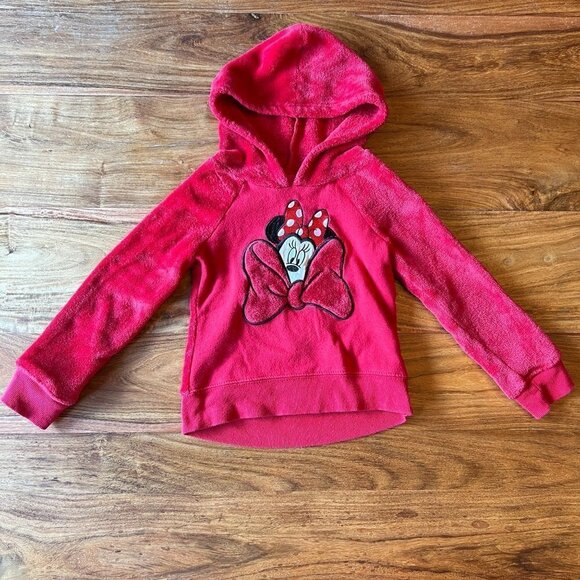 Disney Minnie Mouse Fuzzy Pullover Sweatshirt - Picture 1 of 5